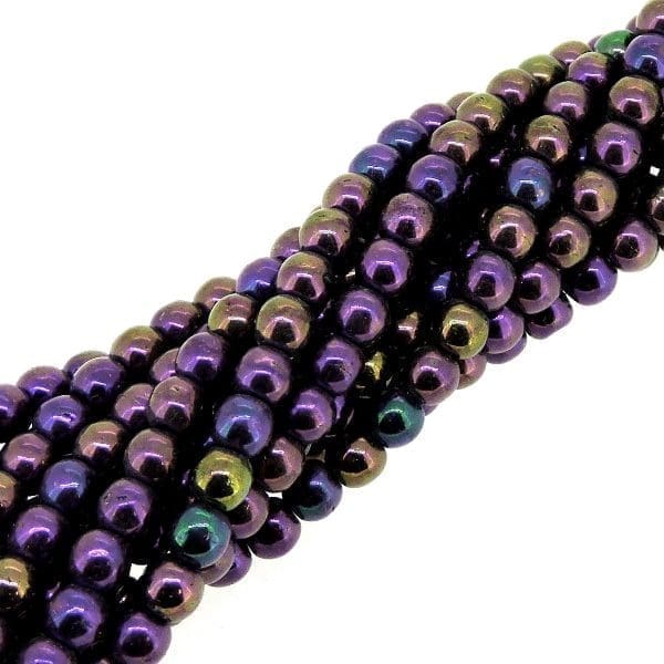 Czech Round Druk Beads 4mm – Purple Iris 100pcs