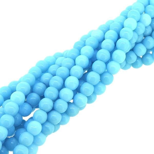 Czech Round Druk Beads 4mm – Opaque Baby Blue 100pcs