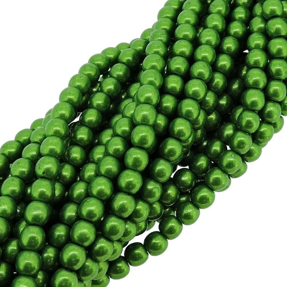Czech Round Druk Beads 4mm – Saturated Metallic Kale 100pcs