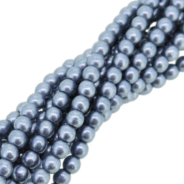 Czech Round Druk Beads 4mm – Saturated Metallic Niagara 100pcs