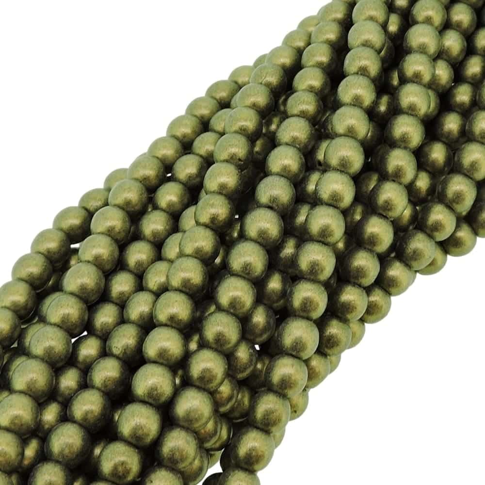 Czech Round Druk Beads 4mm – Metallic Suede Gold 100pcs