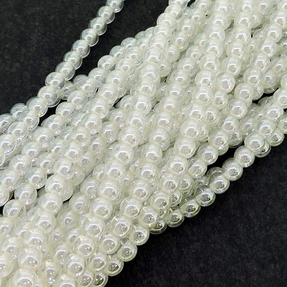 Czech Round Druk Beads 4mm – Luster Crystal 100pcs