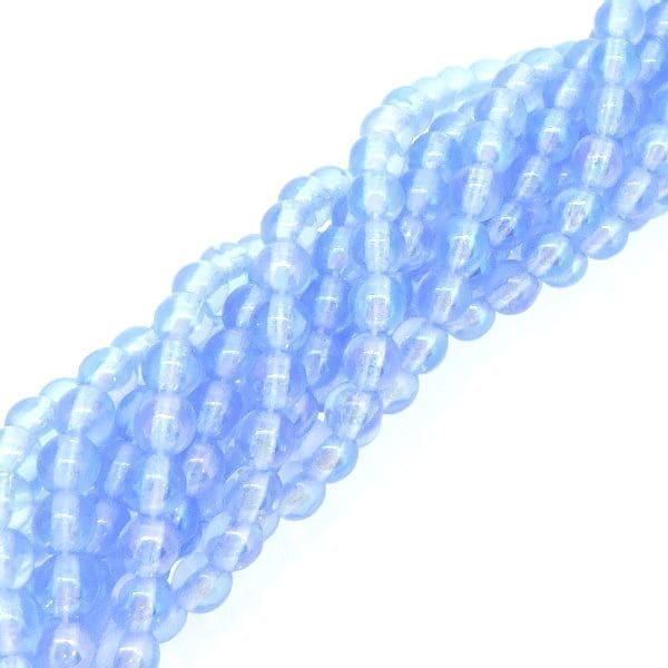 Czech Round Druk Beads 4mm – Luster Iris Med Sapphire Appx 100pcs