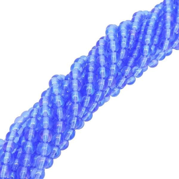 Czech Round Druk Beads 4mm – Luster Iris Sapphire Appx 100pcs