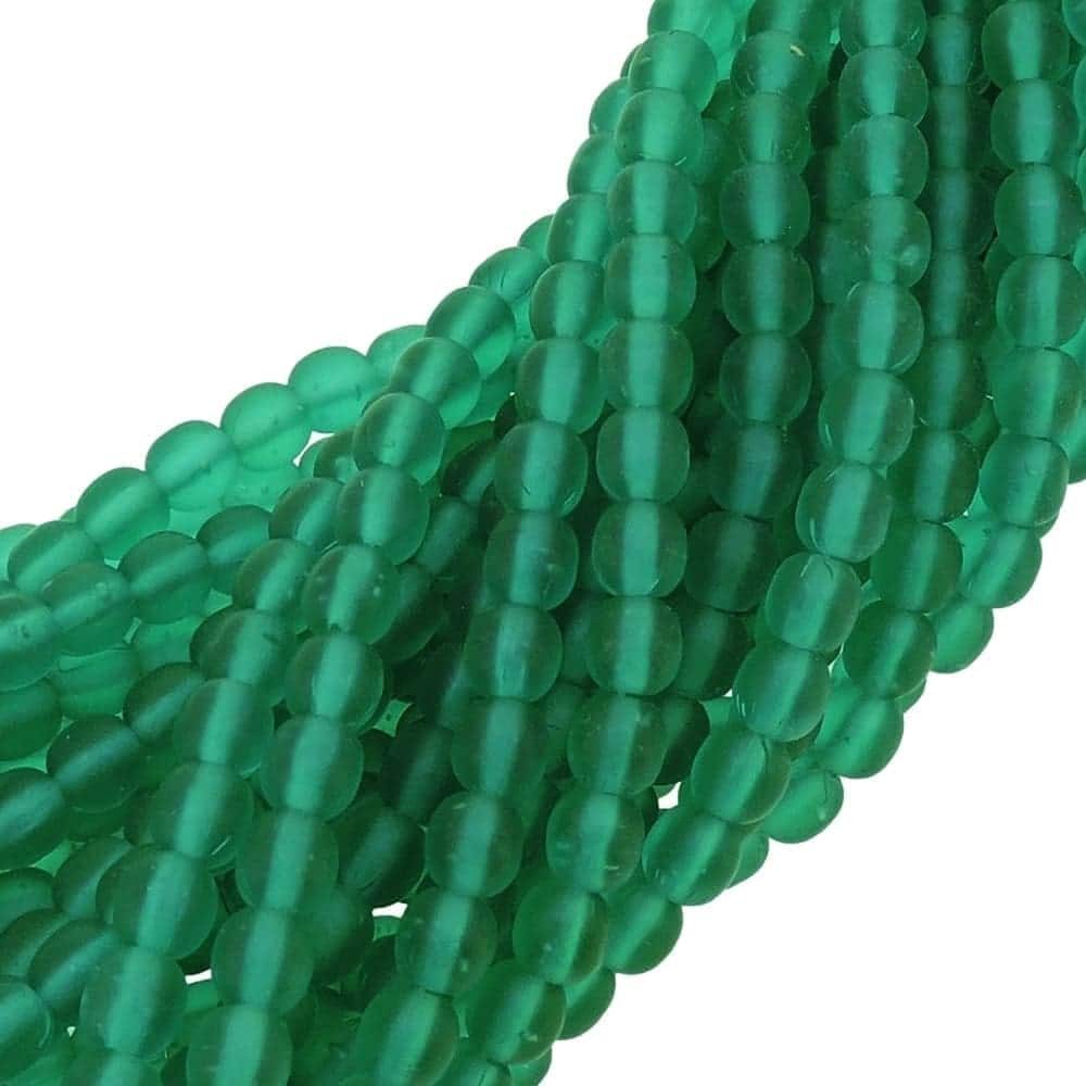 Czech Round Druk Beads 4mm – Matte Emerald 100pcs