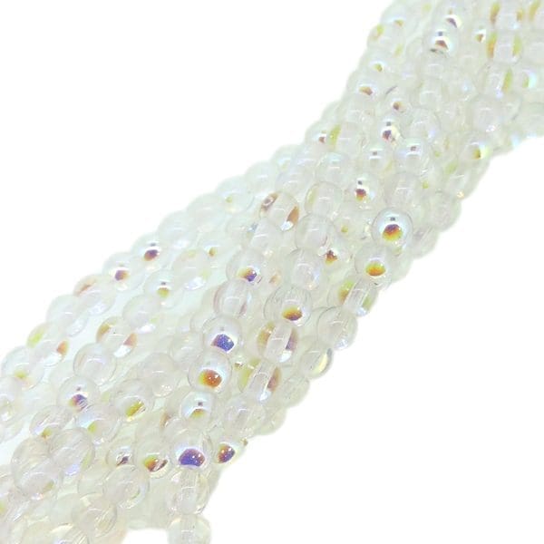 Czech Round Druk Beads 4mm – Crystal AB 100pcs