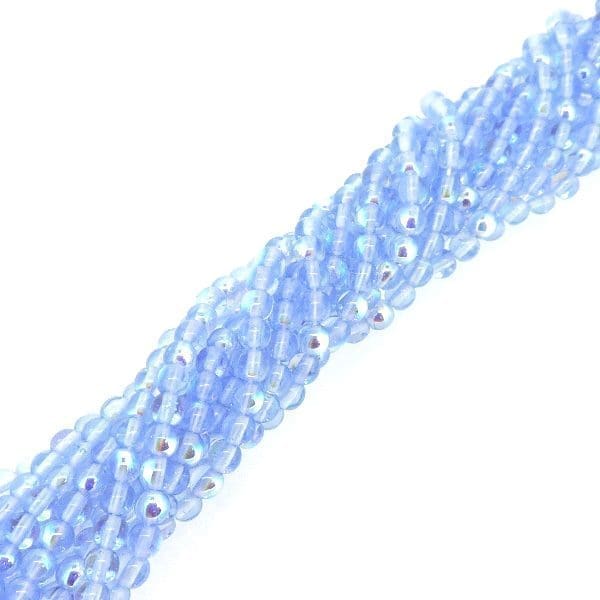 Czech Round Druk Beads 4mm – Lt Sappire AB Appx 100pcs