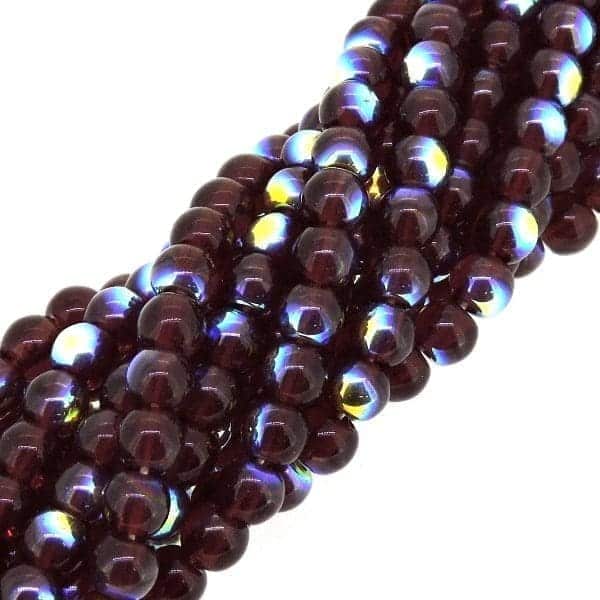 Round Beads 4mm Czech Glass – Ruby Red AB 100pcs