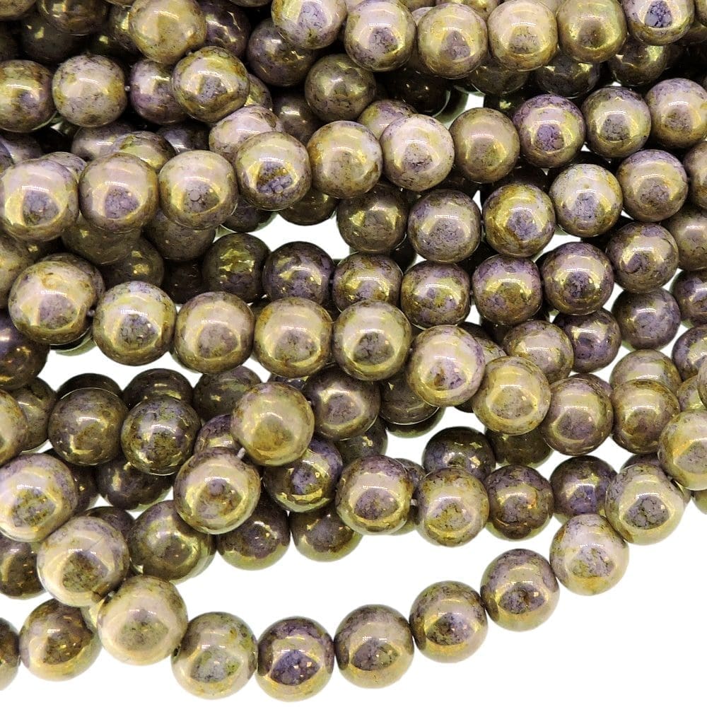 Smooth Round Druk Czech Beads 6mm Decora Cinnamon Toast 50pcs