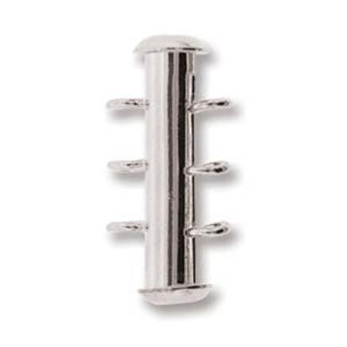 Multistrand Clasps Slide Lock 3-strand Vertical Loops Silver Plated 3 Sets