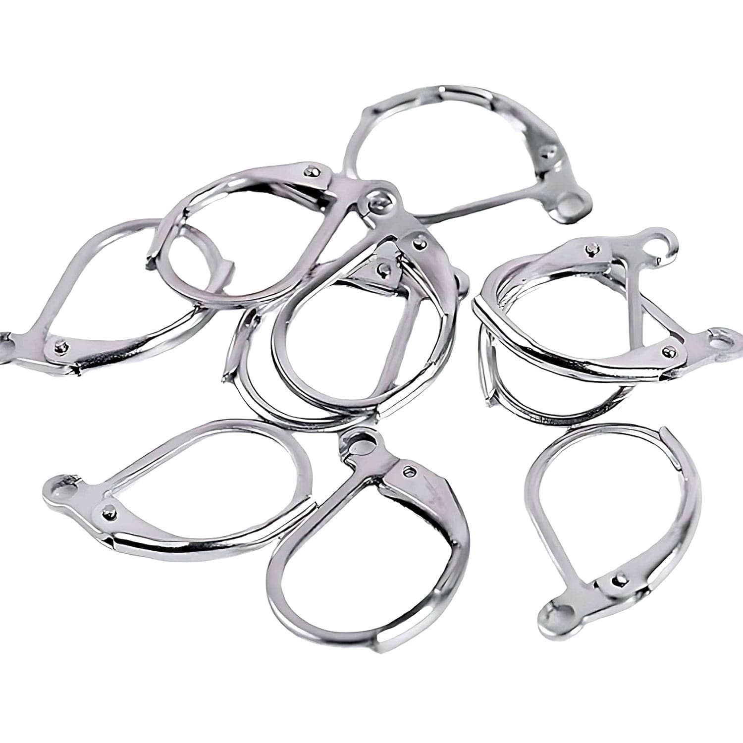 Lever Back Ear Wire Stainless Steel Oval Silver 10pcs / 5 Pairs