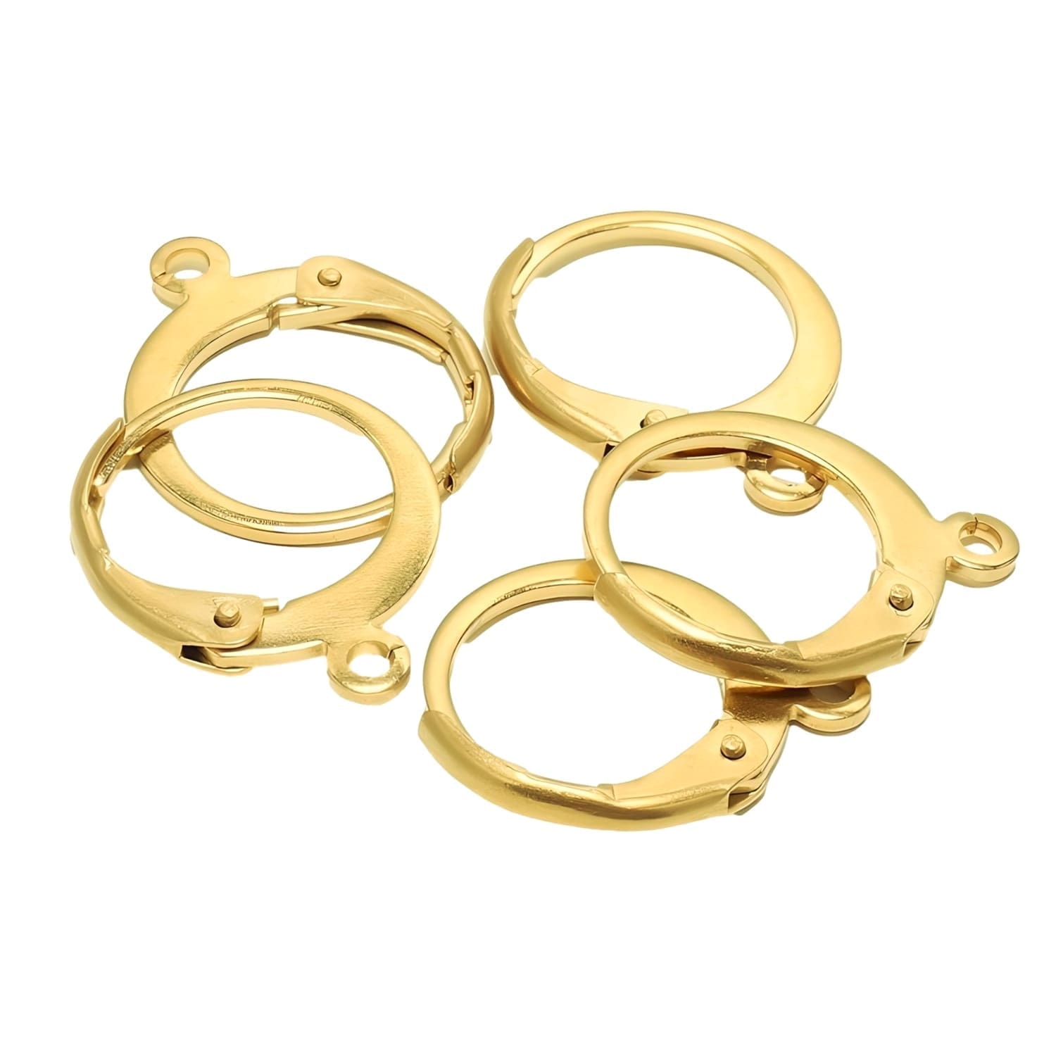 Lever Back Ear Wire Stainless Steel Round Gold Tone 10pcs