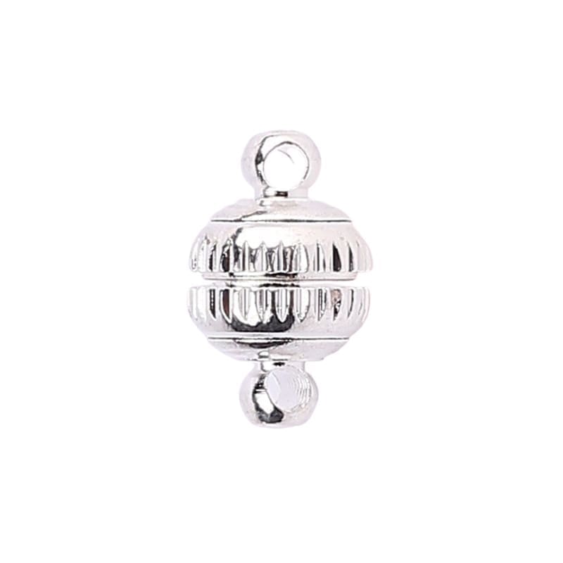 Magnetic Clasp, 10mm, Silver Plated, 5 Sets