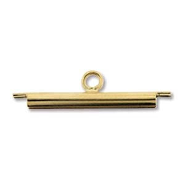 Miyuki Slide On End Tubes 20mm Gold Plated 4pcs