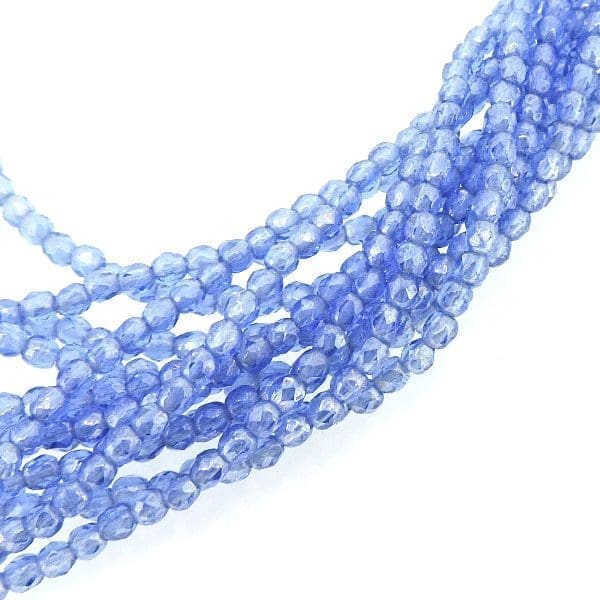 Fire Polished Faceted 2mm Round Beads 50pcs – Luster Sapphire