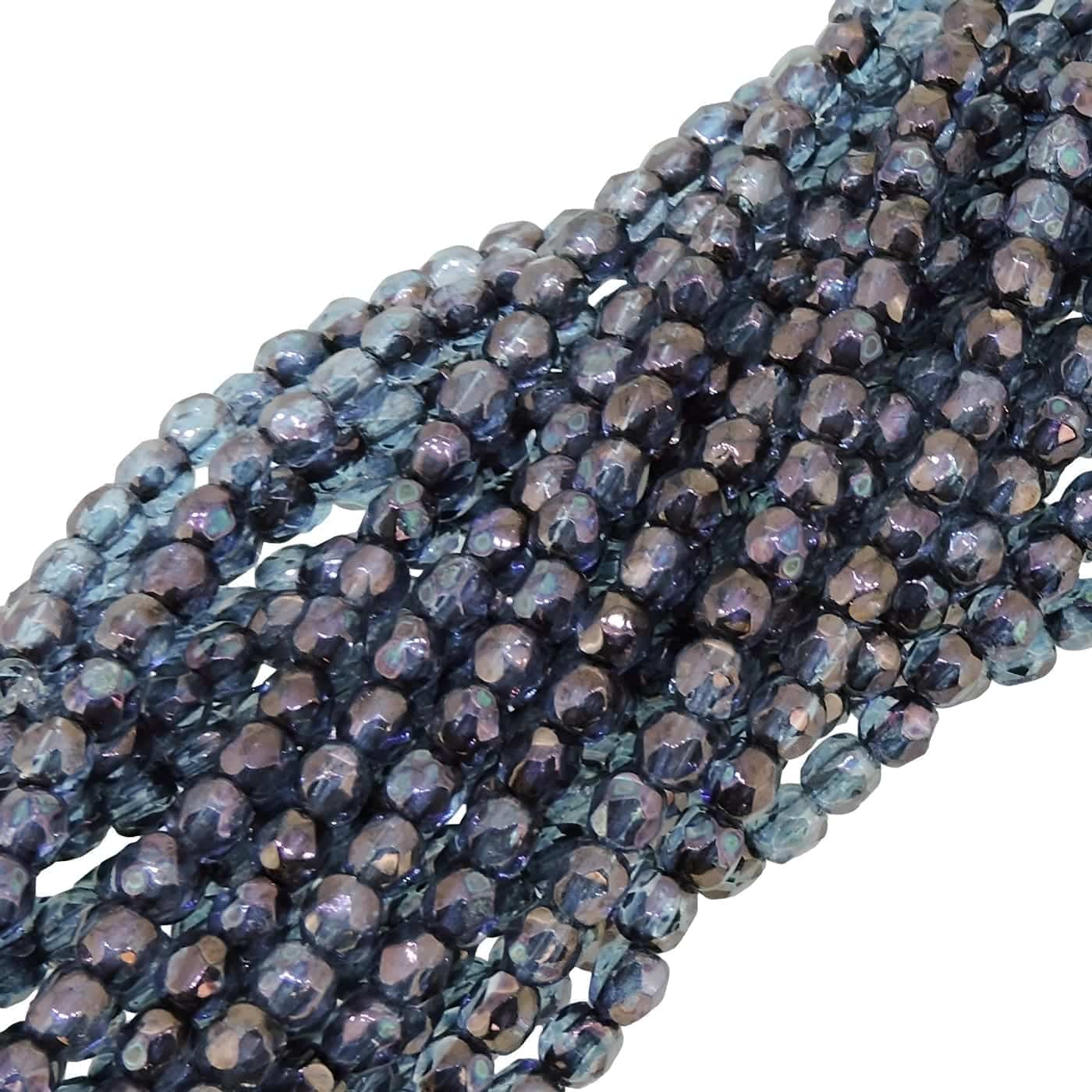 Fire Polished Faceted 3mm Round Beads 50pcs – Luster Denim Blue