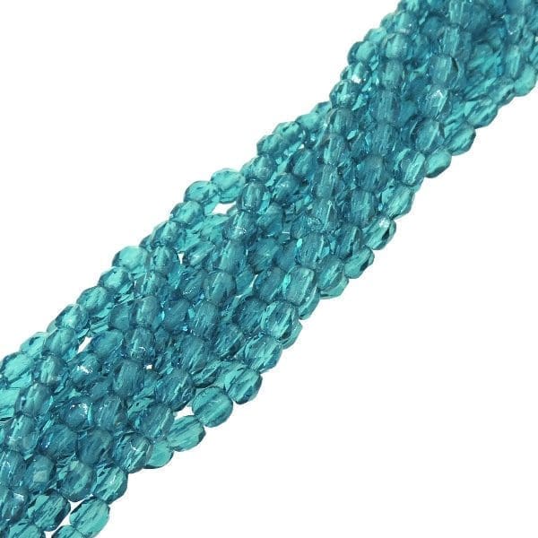 Fire Polished Faceted 3mm Round Beads 50pcs – Teal