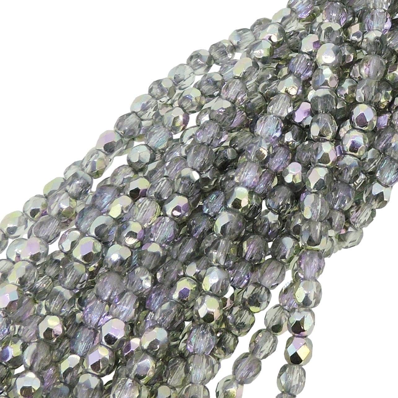 Fire Polished Faceted 3mm Round Beads 50pcs – Sakura