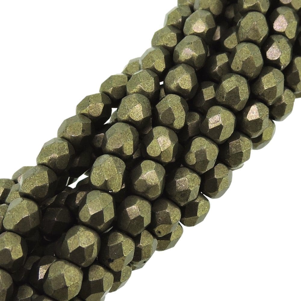 Fire Polished Faceted 4mm Round Beads 100pcs – Saturated Metallic Emperado