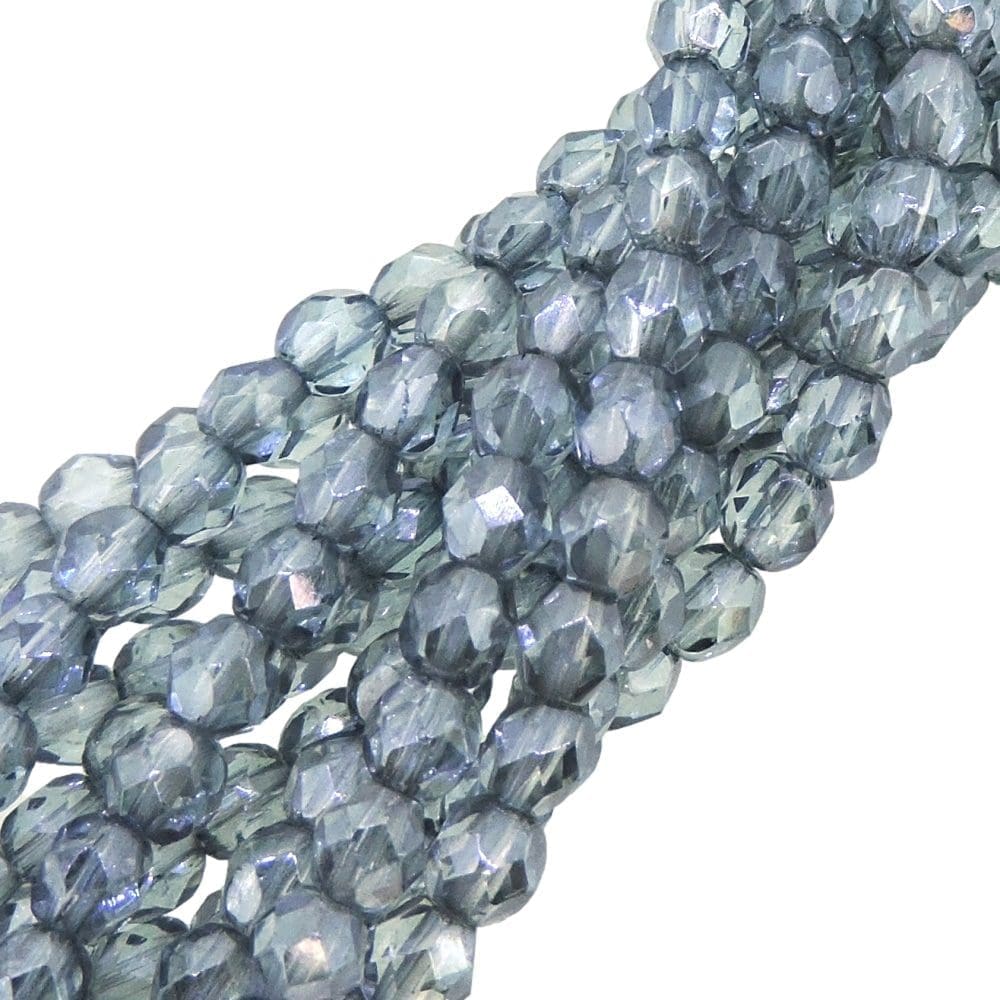 Fire Polished Faceted 4mm Round Beads 100pcs – Luster Blue