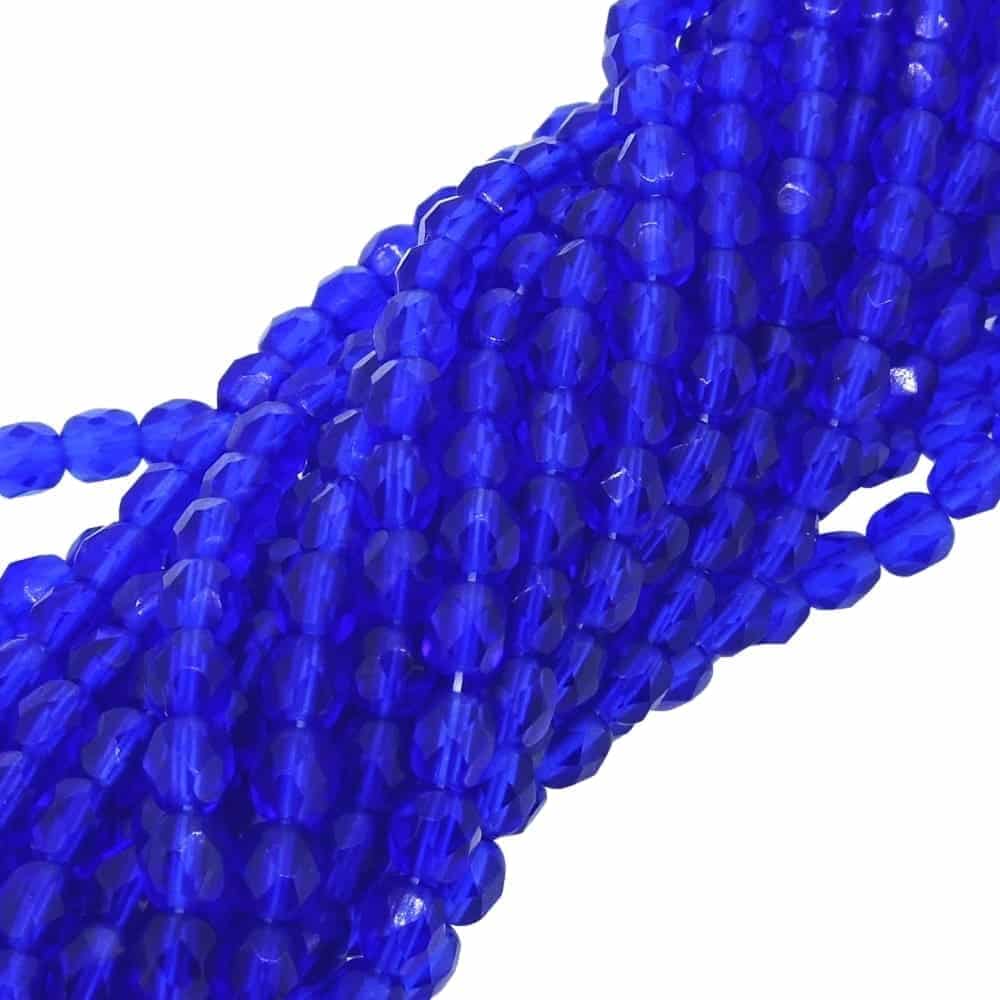 Fire Polished Faceted 4mm Round Beads 100pcs – Cobalt