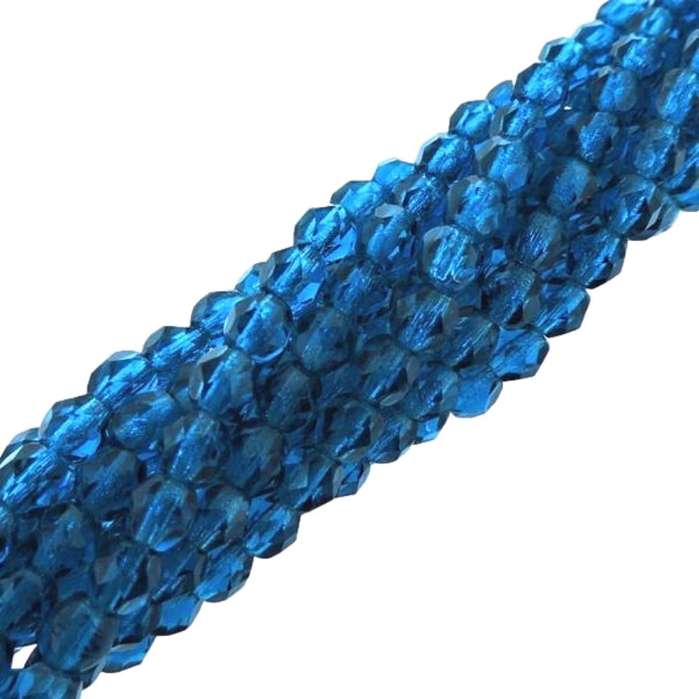 Fire Polished Faceted 4mm Round Beads 100pcs – Capri Blue