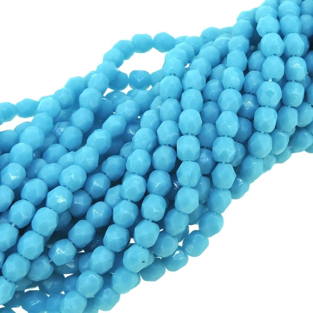Fire Polished Faceted 4mm Round Beads 100pcs – Turquoise