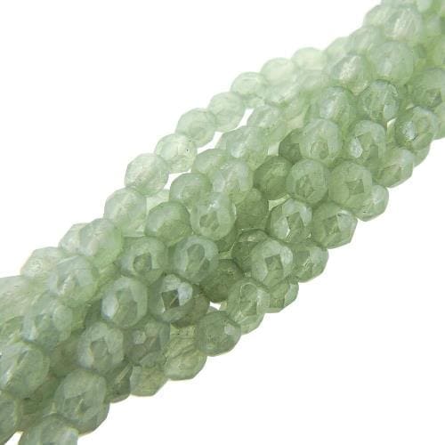 Fire Polished Faceted 4mm Round Beads 100pcs – Luster Stone Green