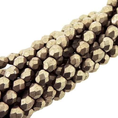 Fire Polished Faceted 4mm Round Beads 100pcs – Saturated Metallic Dogwood