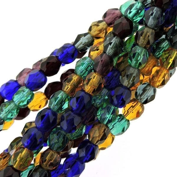 Fire Polished Faceted 4mm Round Beads 100pcs – Winter Mix