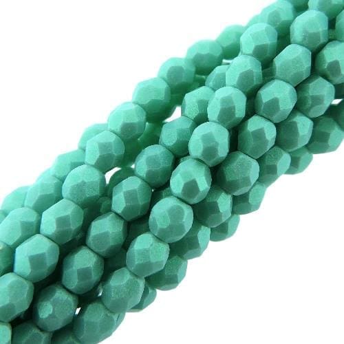 Fire Polished Faceted 4mm Round Beads 100pcs – Aqua Glow Turquoise