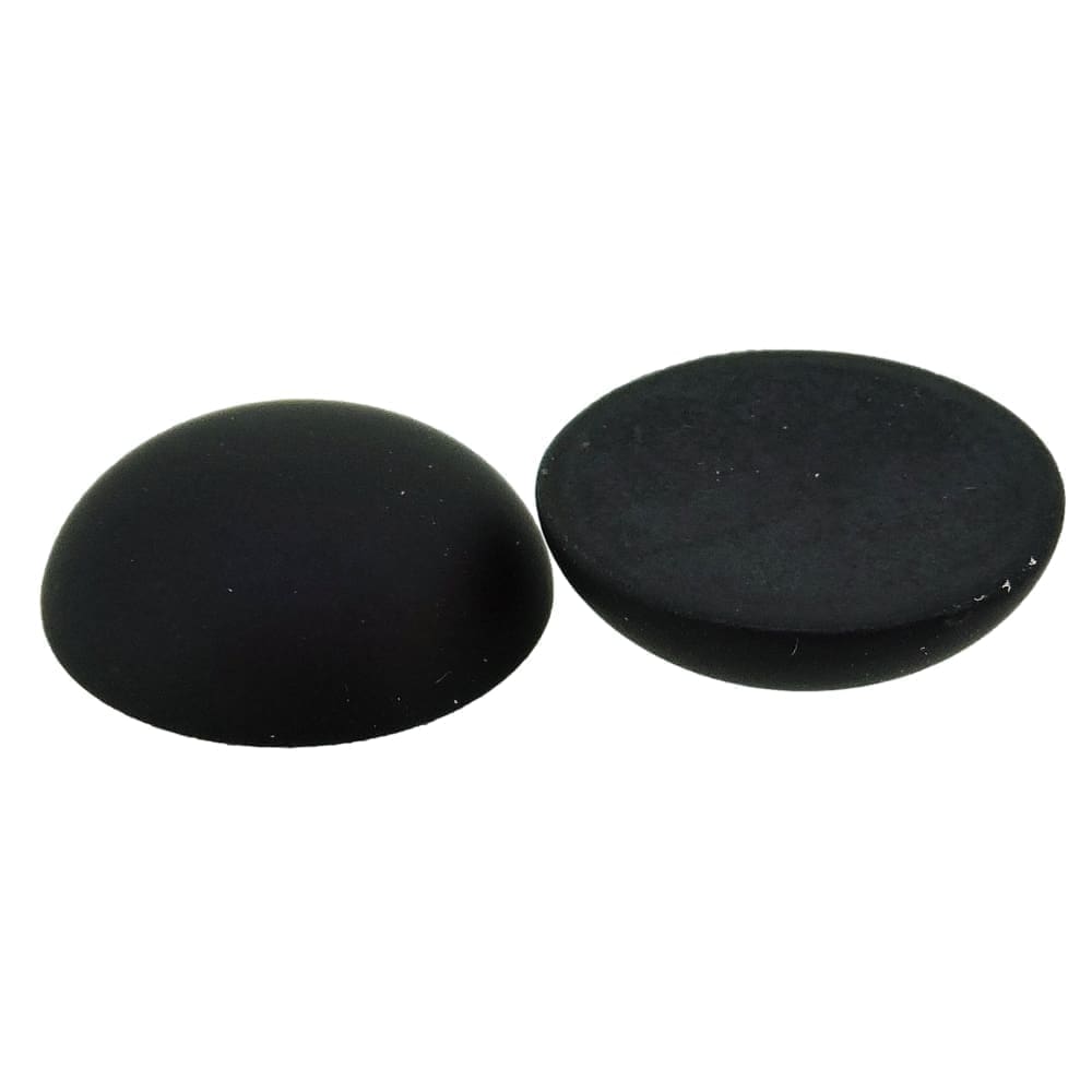 Lunasoft Lucite Cabochon 18mm Round Opaque Black Unfoiled