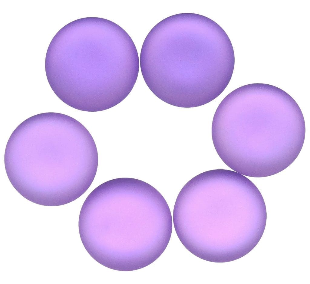 Lunasoft Lucite Cabochon 18mm Round 6 Pack – Lavender