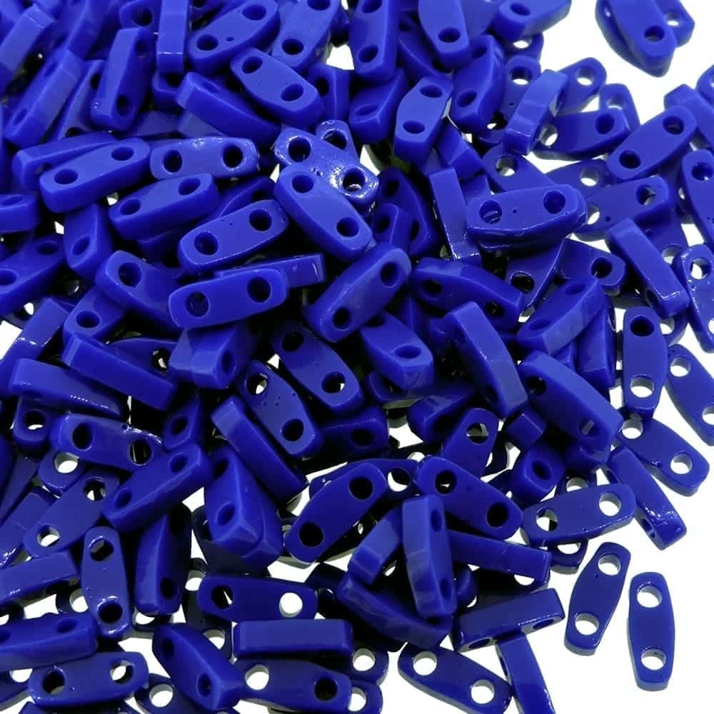 Miyuki Quarter Tila Beads 2-Hole 5×1.5mm Opaque Cobalt Blue 7.2GM