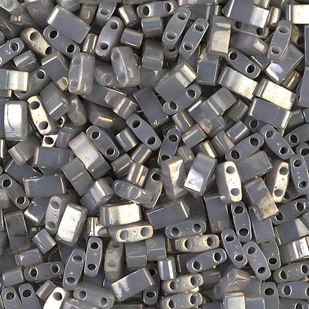 Miyuki Half Tila Beads 2.3 x 5mm 7.8GM Galvanized Gray Luster