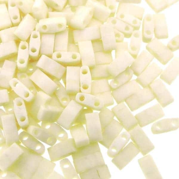 Miyuki Half Tila Beads 2.3 x 5mm 7.8GM Matte Opaque Cream