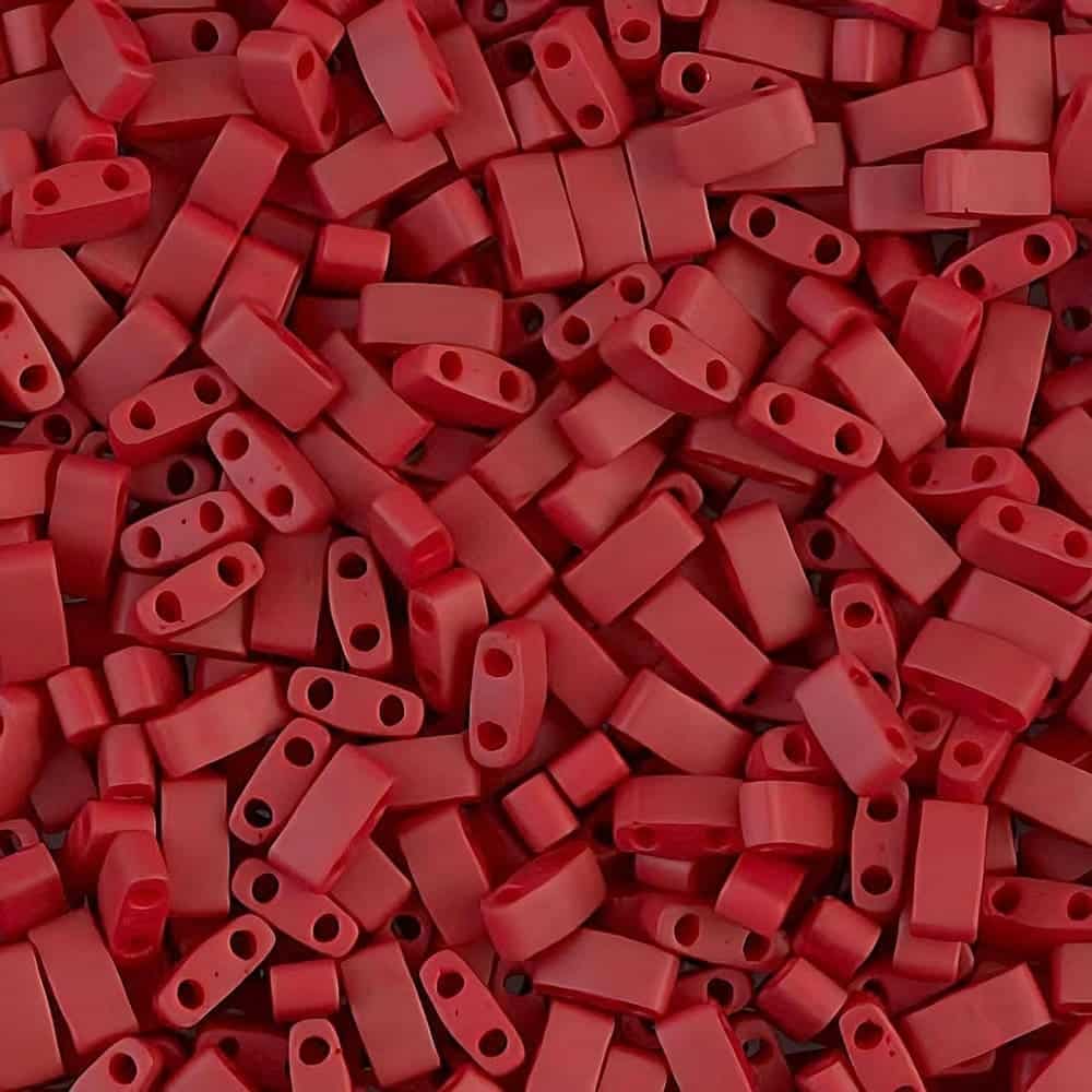Miyuki Half Tila Beads 2.3 x 5mm 7.8GM Matte Metallic Brick Red