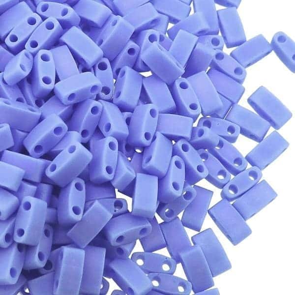 Miyuki Half Tila Beads 2.3 x 5mm 7.8GM Matte Opaque Periwinkle AB