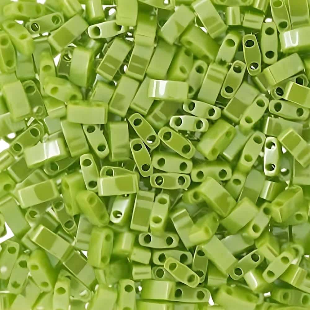 Miyuki Half Tila Beads 2.3 x 5mm 7.8GM Opaque Luster Lime