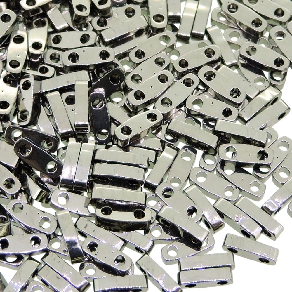 Miyuki Quarter Tila Beads 2-Hole 5×1.5mm Nickel Plated 7.2GM