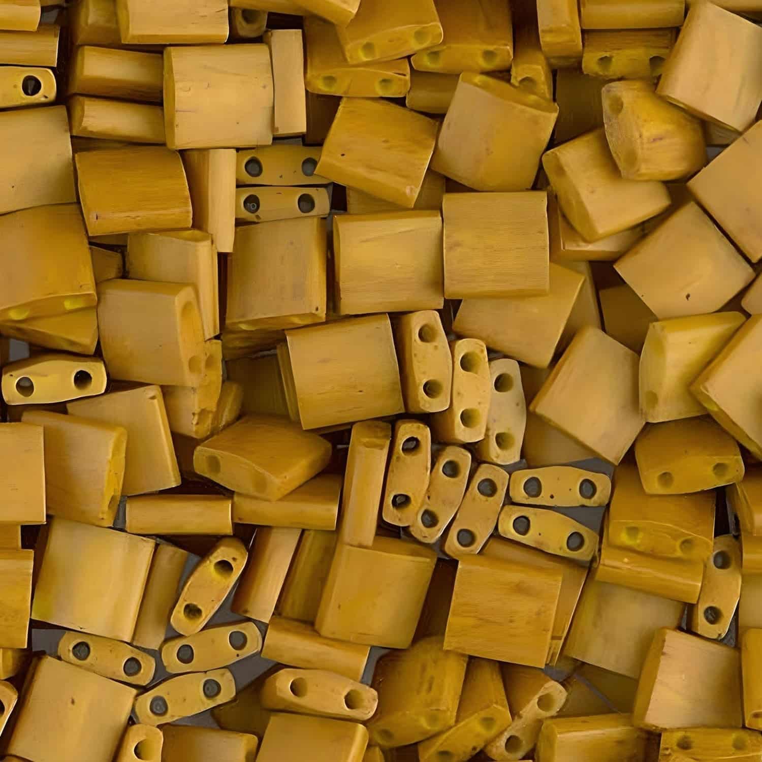 Miyuki Tila Beads 5mm 2-hole Square Opaque Mustard 7.2GM TL2312
