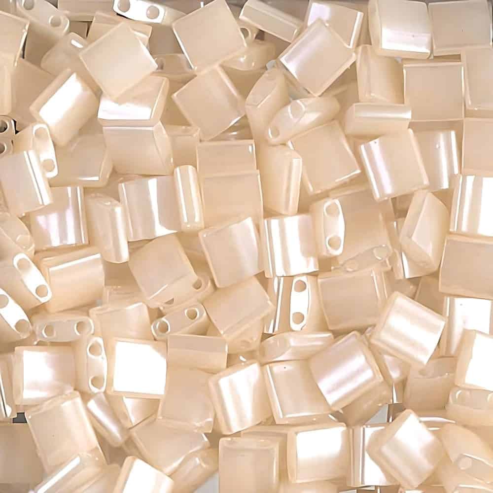 Miyuki Tila Beads 5mm 2-hole Square  Antique Lace Ceylon 7.2GM