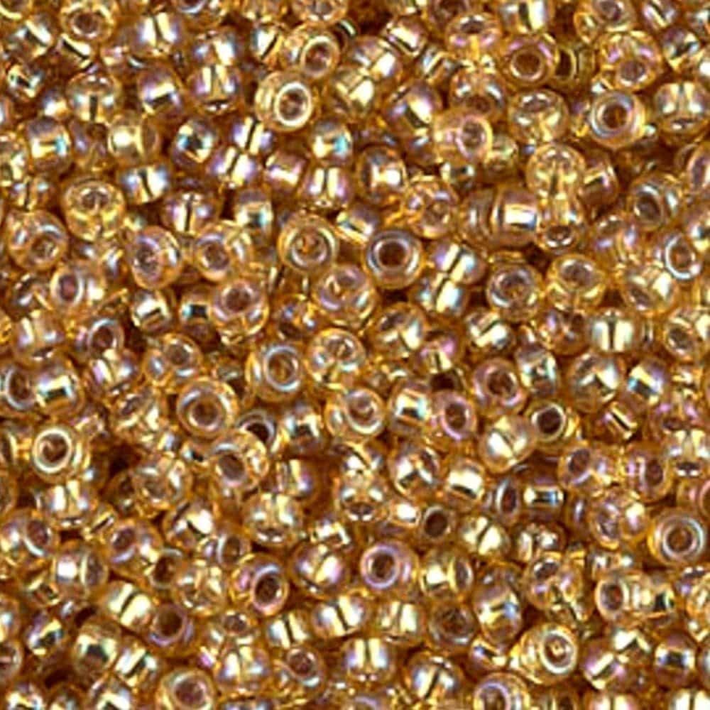 Miyuki Round Seed Beads Size 11/0 Silver Lined Dark Gold AB 23GM