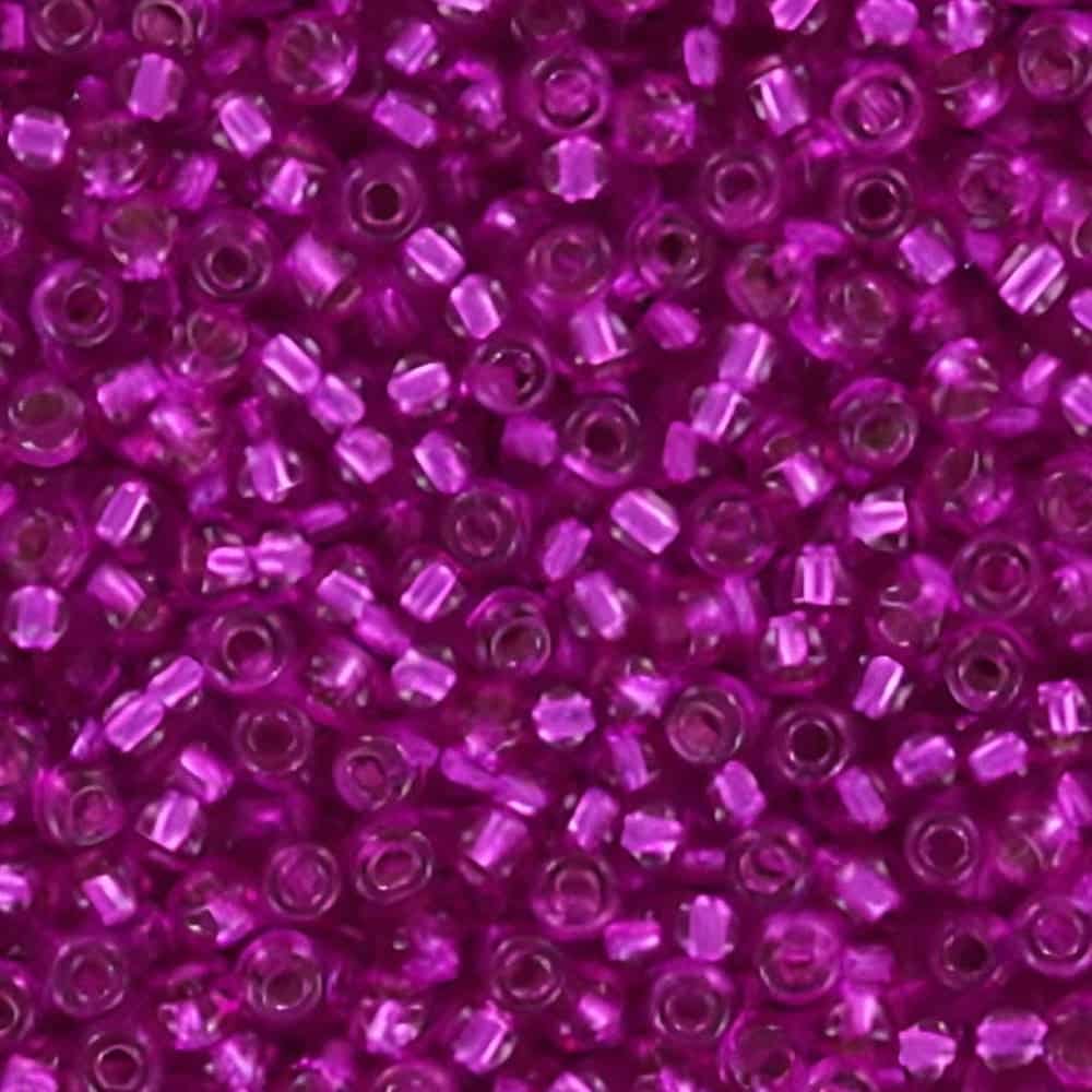 Miyuki Round Seed Beads Size 11/0 Silver Lined Fuchsia 24GM