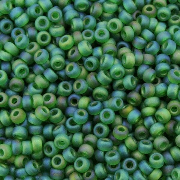 Miyuki Round Seed Beads Size 11/0 Matte Transparent Green AB 23.5GM