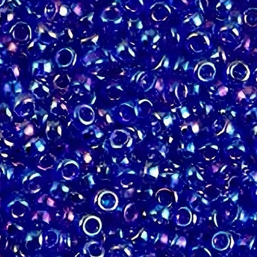 Miyuki Round Seed Beads Size 11/0 Transparent Cobalt Blue AB 24GM