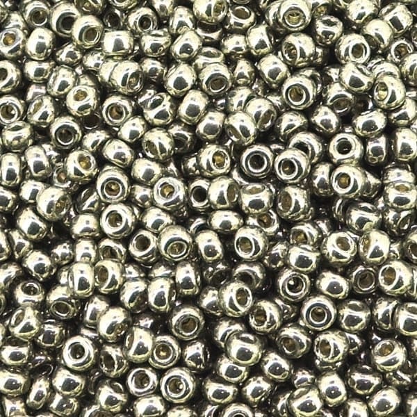 Miyuki Round Seed Beads Size 11/0 Duracoat Galvanized Light Smoky Pewter 23GM