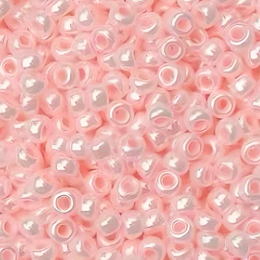 Miyuki Round Seed Beads Size 11/0 Luster Light Pink Opaque 24GM