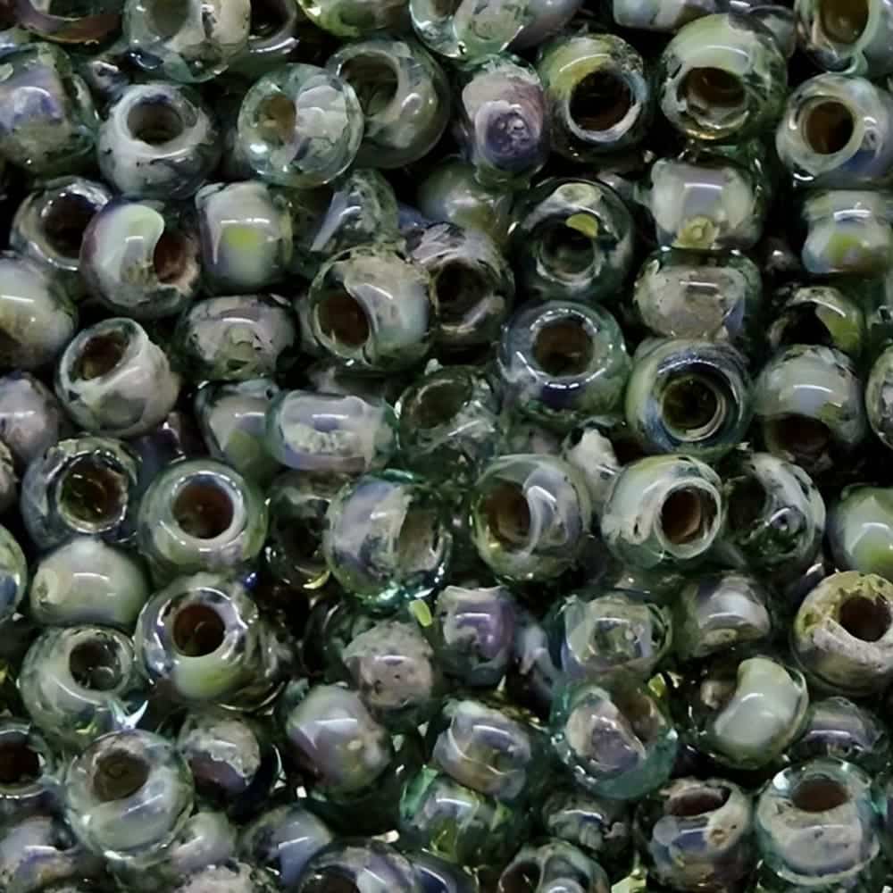 Miyuki Round Seed Beads Size 11/0 Picasso Olivine Transparent 23GM