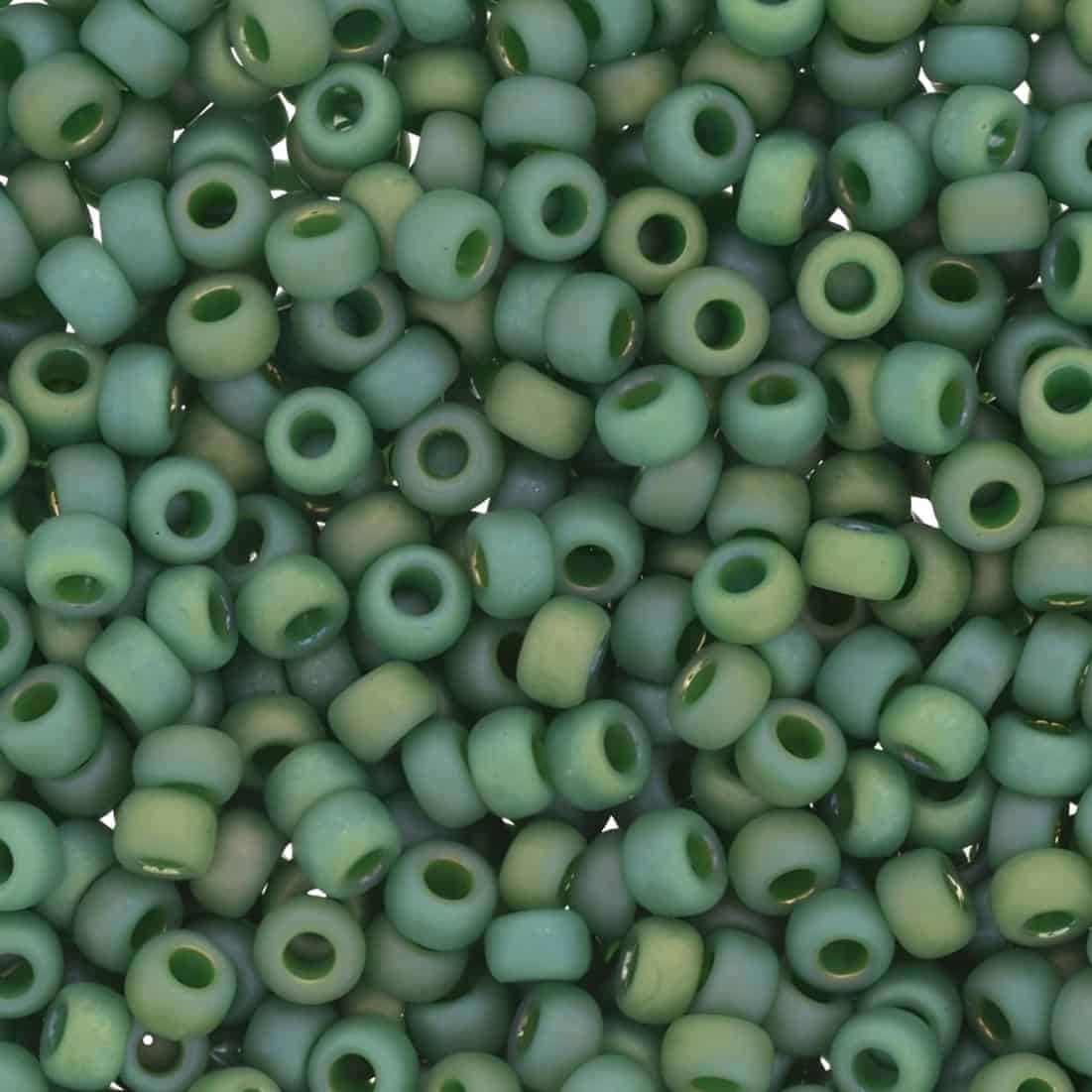 Miyuki Round Seed Beads Size 11/0 Frosted Opaque Glazed Rainbow Green 24GM